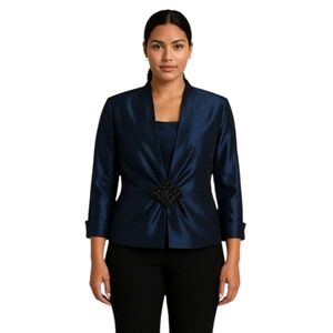 EUC J.R. Nites Shinny Dark Blue Jacket + Marching Tank Top 6P, Beaded Detail